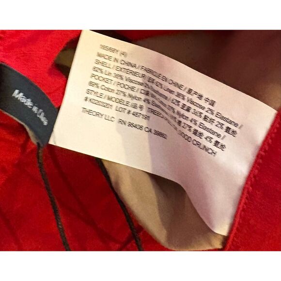 Theory Treeca pull on cherry good crunch pants size 4 - Picture 10 of 10